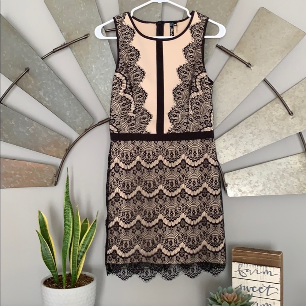 Boutique Andree black and nude dress
